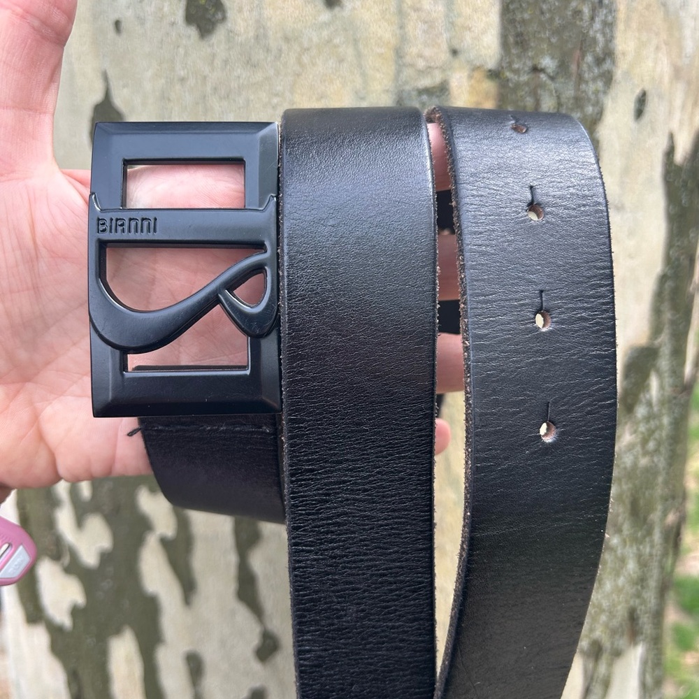 Cesare Bianni Made in Italy Designer Men’s Black Genuine Leather Luxury Belt